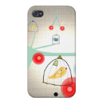Art mignon de pavots d'oiseaux de cage coques iphone