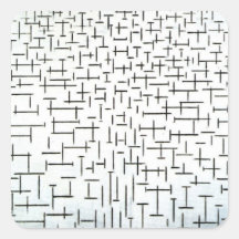 Art moderne de Piet Mondrian Sticker Carré