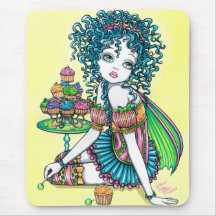 Art Mouspad de gâteau de tasse féerique de renoncu Tapis De Souris