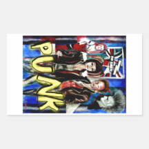 art, musique de punk rock, mode et style stickers rectangulaires