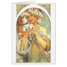 Art Nouveau - Alphonse Mucha "fleur " Cartes De Vœux