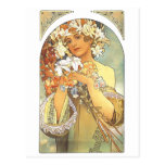 Art Nouveau - Alphonse Mucha "fleur " Carte Postale