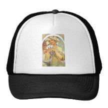 Art Nouveau - Alphonse Mucha "fleur " Casquettes De Camionneur