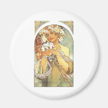 Art Nouveau - Alphonse Mucha "fleur " Magnets