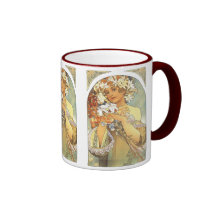 Art Nouveau - Alphonse Mucha "fleur " Mug À Café