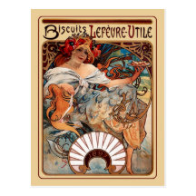 Art Nouveau - biscuits Lefeure-Utile Cartes Postales