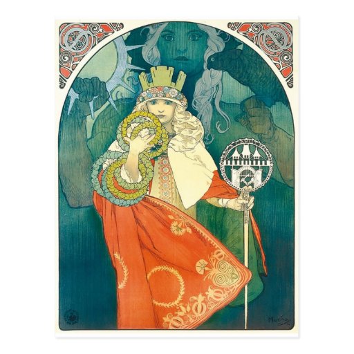 Art Nouveau de ~ d'Alphonse Maria Mucha Carte Postale