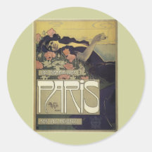 Art Nouveau de Paris de ~ de villa d'Aleardo Adhésif Rond