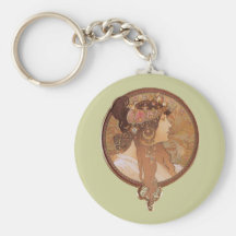 Art Nouveau - tête bizantine, la brune Porte-clés