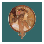 Art Nouveau - tête bizantine, l'affiche de brune posters