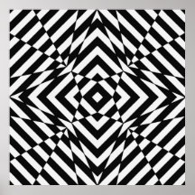 Art op, carré de l'illusion optique 4 affiches