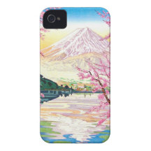 Art oriental frais de cerisier de ressort de Fuji  Coques Case-Mate iPhone 4