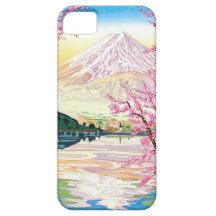 Art oriental frais de cerisier de ressort de Fuji  Coque iPhone 5