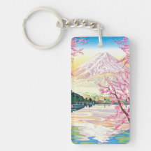 Art oriental frais de cerisier de ressort de Fuji  Porte-clefs