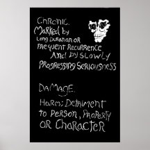 Art original "revers " de dommages chroniques posters