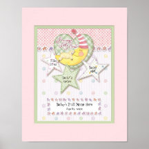 Art personnalisé de crèche de mur de nom de bébé p posters