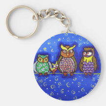 Art populaire d'amusement de réunion de hibou porte-clé