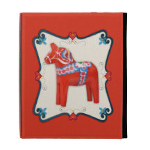 Art populaire de cheval de Dala de Suédois encadré Coque iPad