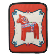 Art populaire de cheval de Dala de Suédois encadré Poches iPad