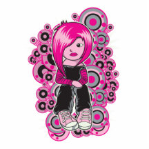 art punk de vecteur de fille d'emo de cheveux rose photo sculptures