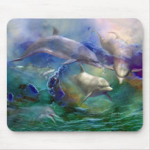 Art rêveur Mousepad de dauphin Tapis De Souris