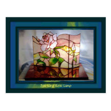Art rose de scintillement de lampe cartes postales