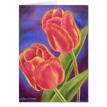 Art rouge de fleur de tulipes - multi cartes