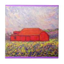 art rouge de wildflowers de grange carreaux