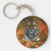 Art sauvage Keychain de tigres Porte-clef
