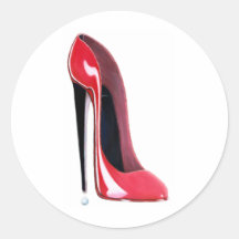 Art stylet rouge de chaussure de talon haut adhésif rond