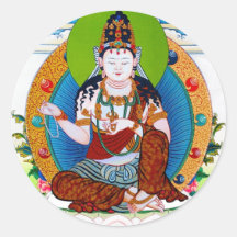 Art tibétain oriental frais de tatouage d'un dieu  adhésif rond