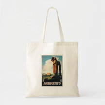 Art vintage d'affiche de voyage d'Agrigente Italie Sac