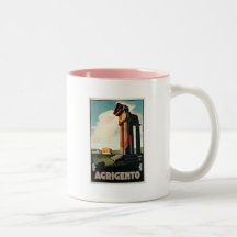 Art vintage d'affiche de voyage d'Agrigente Italie Tasse À Café