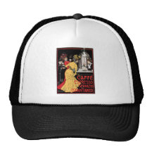 Art vintage d'annonce de boissons de café de café  casquette de camionneur