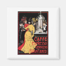 Art vintage d'annonce de boissons de café de café  aimant