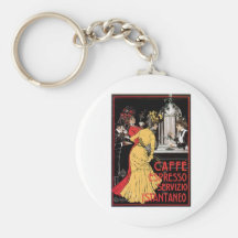 Art vintage d'annonce de boissons de café de café  porte-clefs