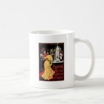 Art vintage d'annonce de boissons de café de café  tasses à café