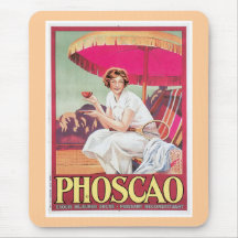 Art vintage d'annonce de boissons de chocolat de P Tapis De Souris