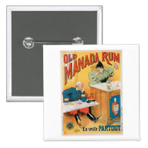 Art vintage d'annonce de boissons de vieux rhum de badges