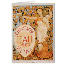 Art vintage d'annonce de boissons de vin de Champa Carte