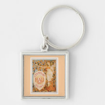 Art vintage d'annonce de boissons de vin de Champa Porte-clefs