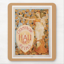 Art vintage d'annonce de boissons de vin de Champa Tapis De Souris