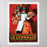 Art vintage d'annonce de nourriture de Ham Le Lyon Posters