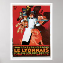 Art vintage d'annonce de nourriture de Ham Le Lyon Posters