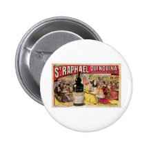 Art vintage d'annonce de vin de Raphael Quinquina  Badge Avec Épingle
