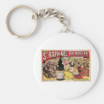 Art vintage d'annonce de vin de Raphael Quinquina  Porte-clefs