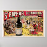 Art vintage d'annonce de vin de Raphael Quinquina  Posters