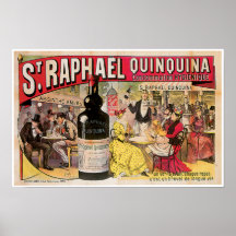 Art vintage d'annonce de vin de Raphael Quinquina  Posters