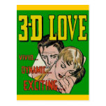 Art vintage de bande dessinée - AMOUR 3D Cartes Postales