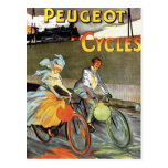 Art vintage de bicyclette de Peugeot de cycles Carte Postale